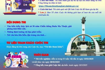 Cuộc thi trực tuyến tìm hiểu “50 năm chiến thắng Buôn Ma Thuột, giải phóng tỉnh Đăk Lăk”