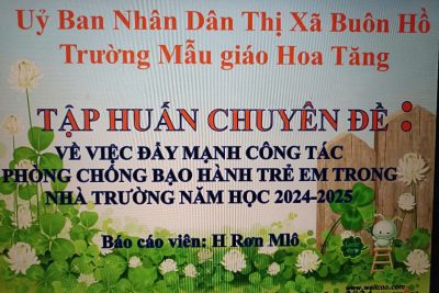 Tập huấn Chuyên đề về đẩy mạnh công tác phòng chống bạo hành trẻ em trong nhà trường năm học 2024 – 2025